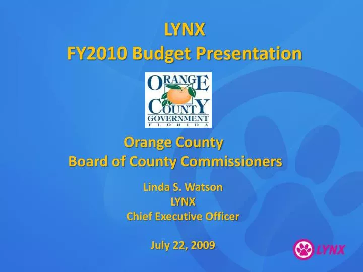 lynx fy2010 budget presentation n.