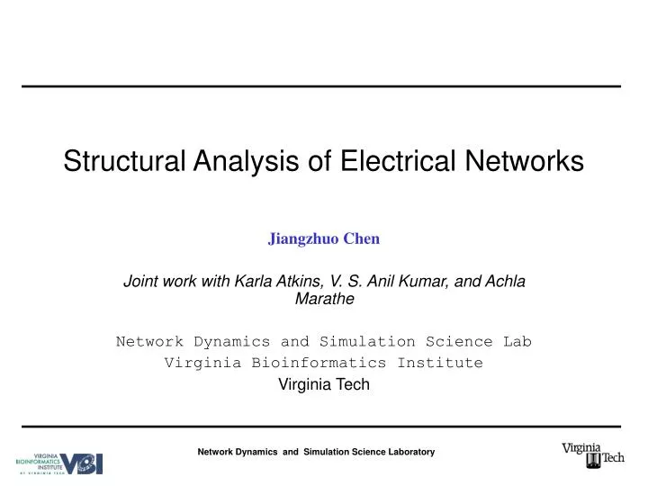 structural analysis of electrical networks n.