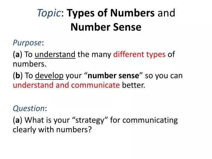 topic types of numbers and number sense n.