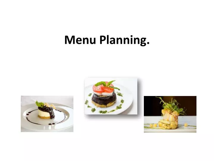 menu planning n.