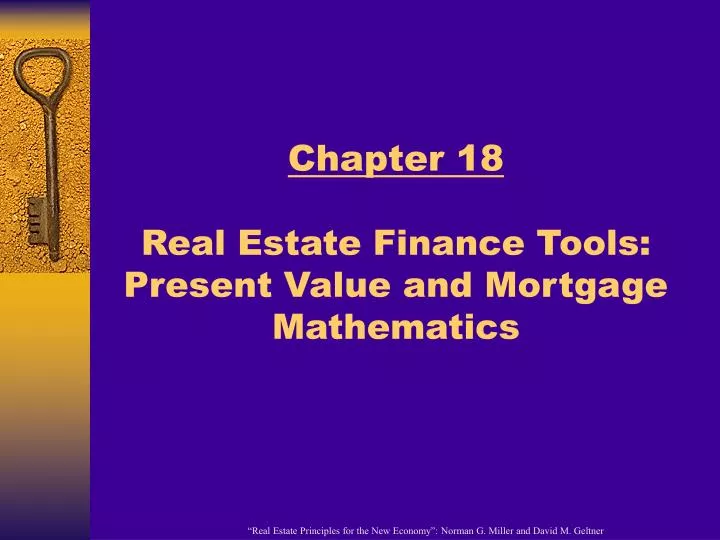 chapter 18 real estate finance tools present value and mortgage mathematics n.