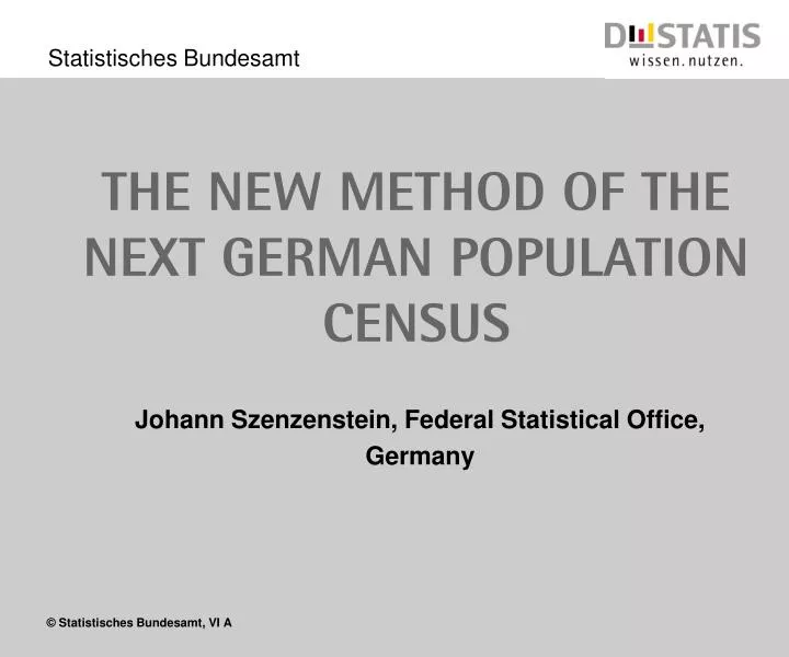 the new method of the next german population census n.