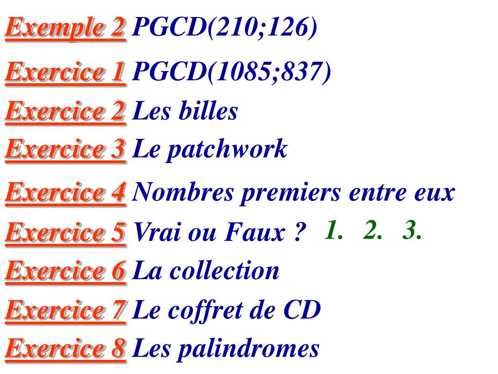 PPT - Exemple 2 PGCD(210;126) PowerPoint Presentation, free download -  ID:5766836