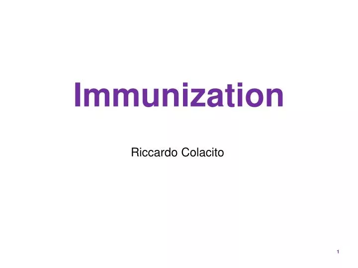 immunization n.
