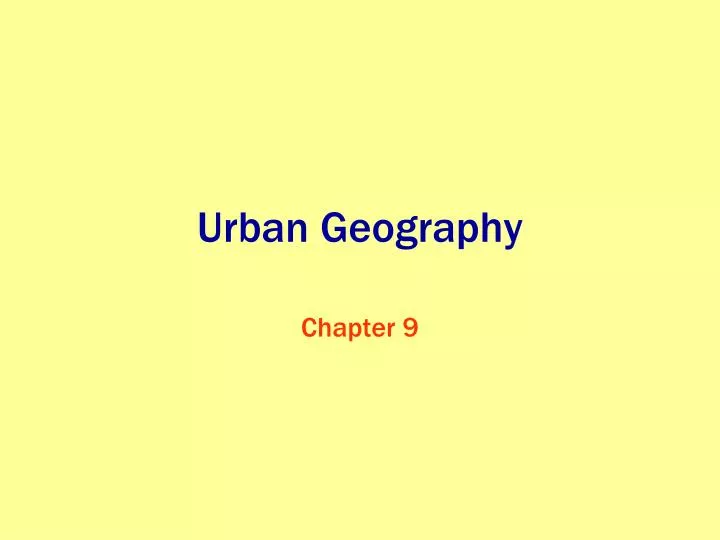 urban geography n.