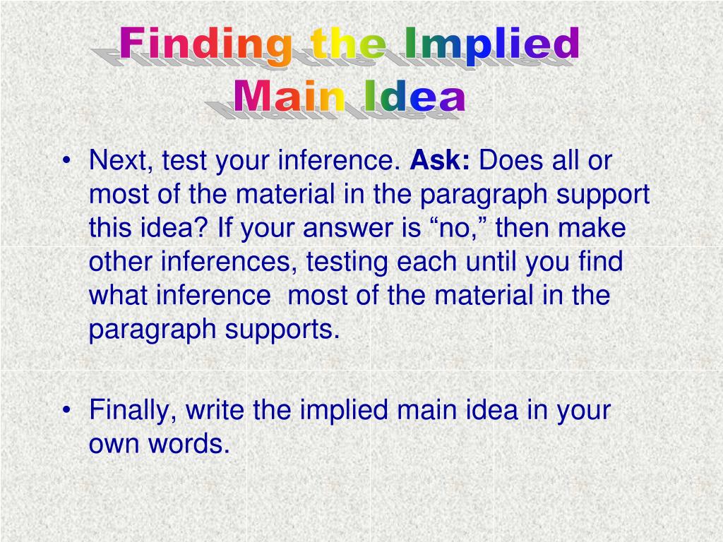 thesis implied main idea
