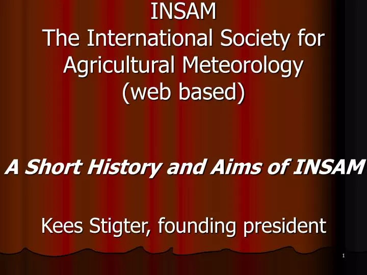 insam the international society for agricultural meteorology web based n.