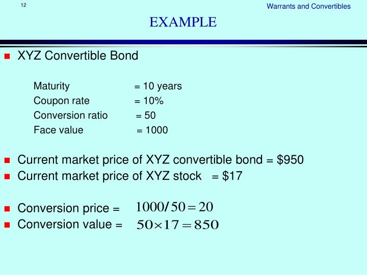 what is the bonds conversion ratio