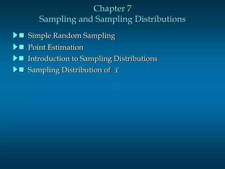 chapter 7 sampling and sampling distributions n.