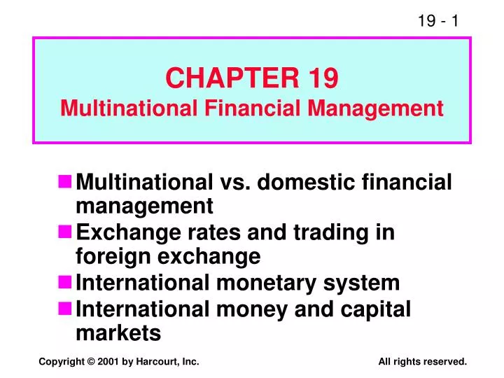 chapter 19 multinational financial management n.