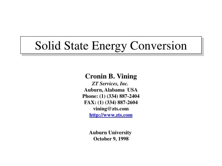 solid state energy conversion n.