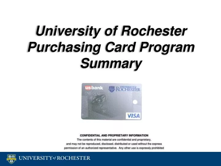 university of rochester purchasing card program summary n.