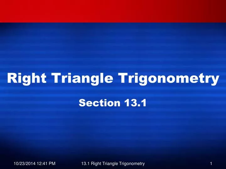 right triangle trigonometry n.