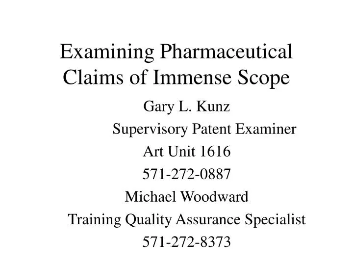examining pharmaceutical claims of immense scope n.