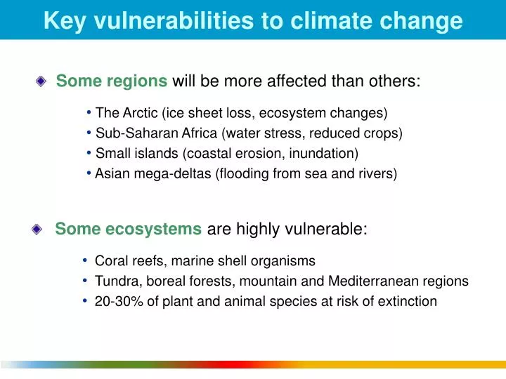 key vulnerabilities to climate change n.