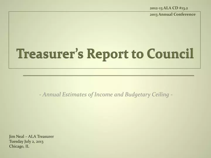 treasurer s report to council n.