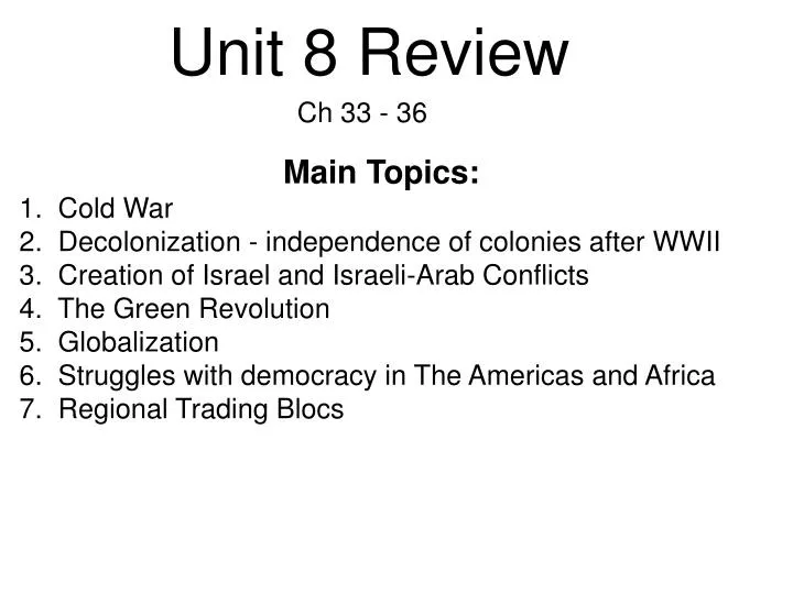 unit 8 review n.