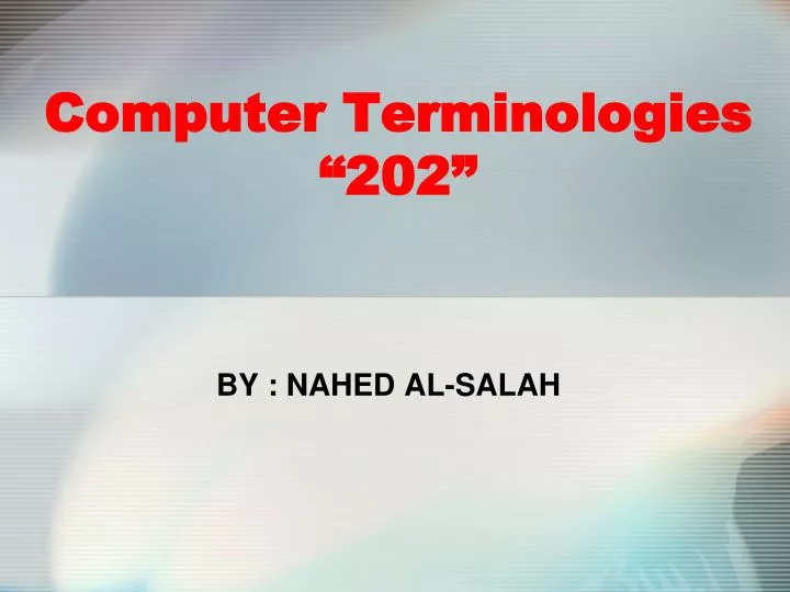 computer terminologies 202 n.