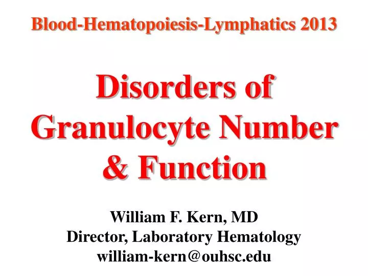 disorders of granulocyte number function n.