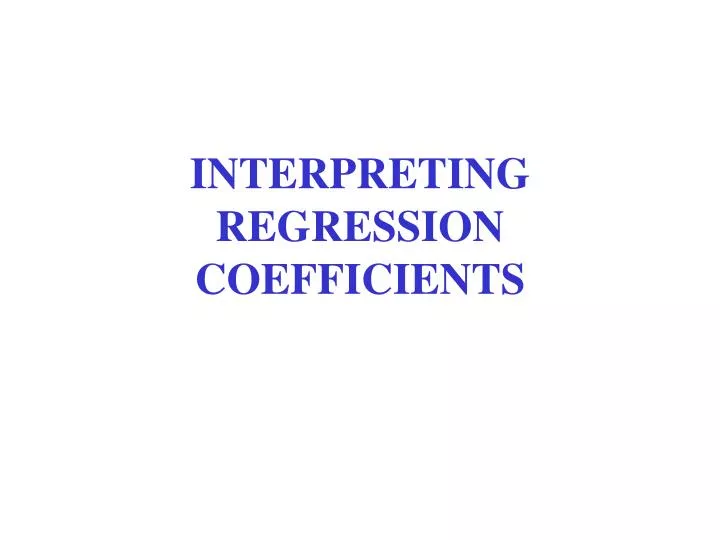 interpreting regression coefficients n.