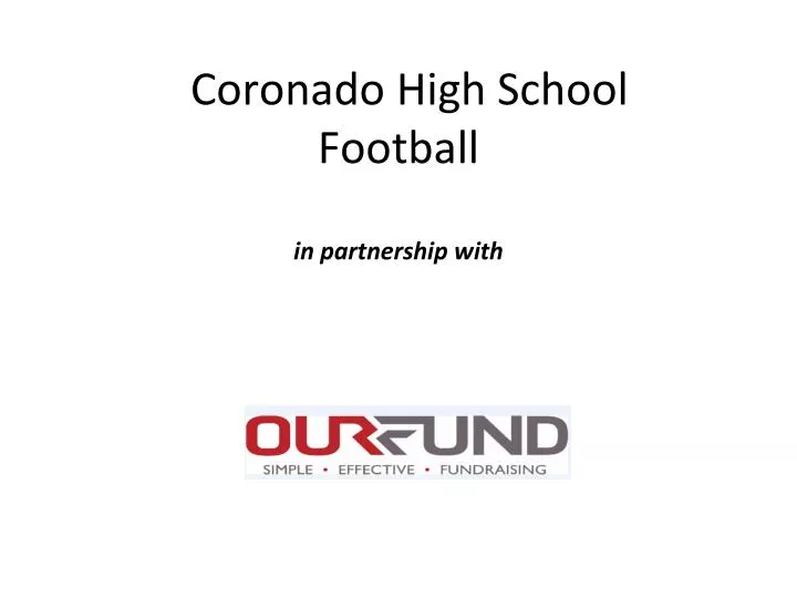 coronado high school football in partnership with n.