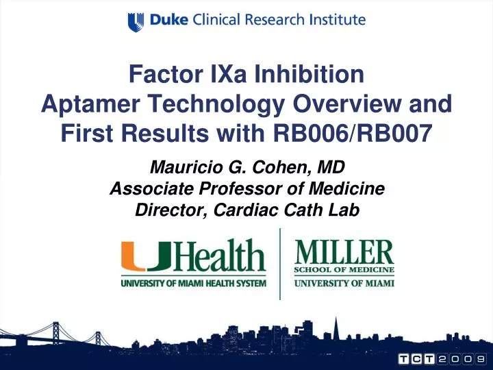 factor ixa inhibition aptamer technology overview and first results with rb006 rb007 n.