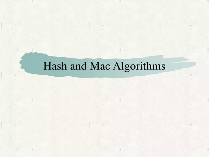 hash and mac algorithms n.