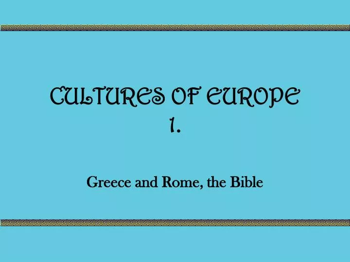 cultures of europe 1 n.