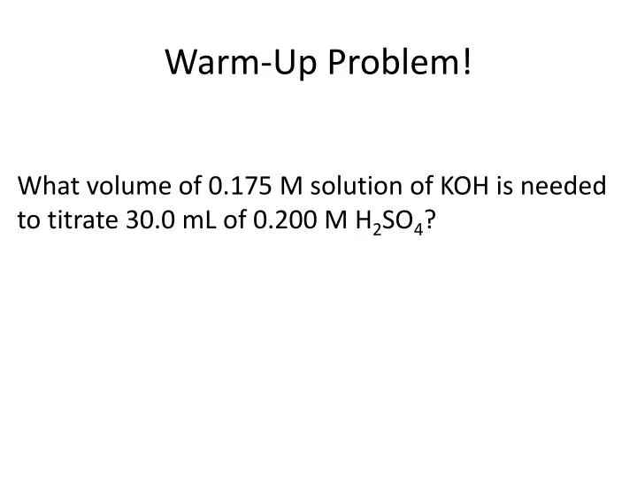 warm up problem n.
