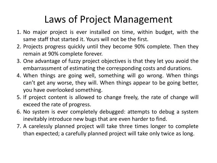 laws of project management n.