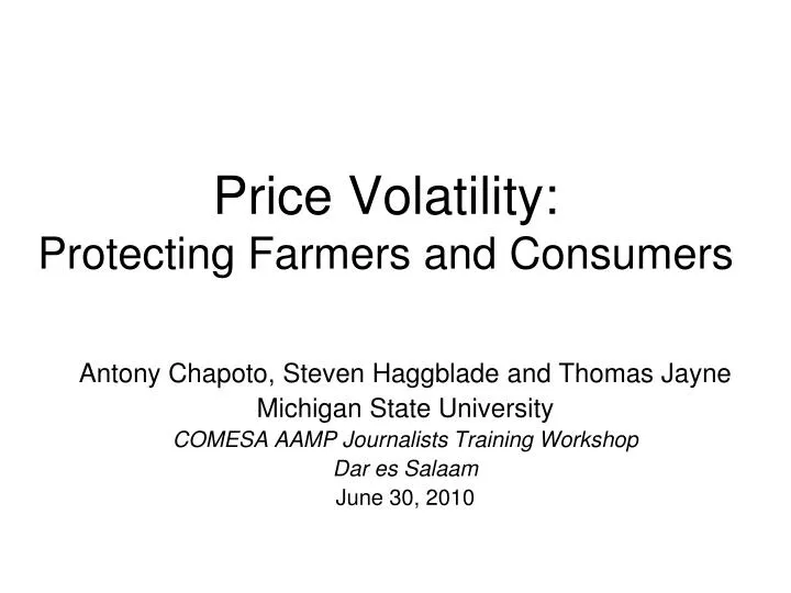price volatility protecting farmers and consumers n.