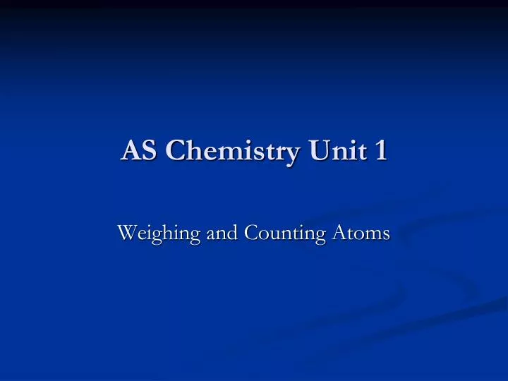 as chemistry unit 1 n.