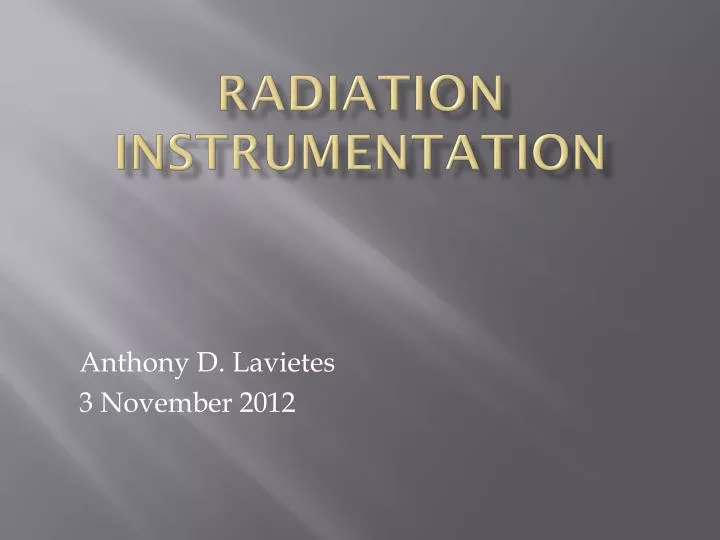 radiation instrumentation n.
