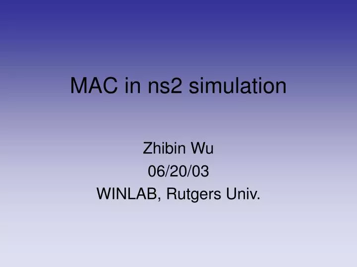 mac in ns2 simulation n.