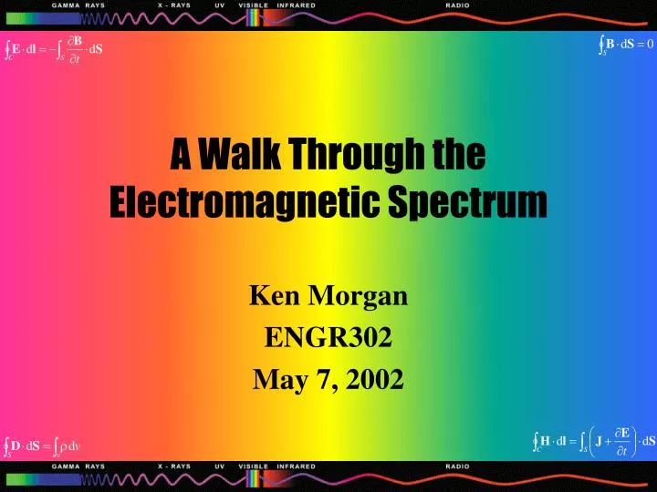 a walk through the electromagnetic spectrum n.
