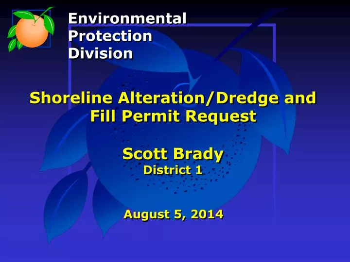 shoreline alteration dredge and fill permit request scott brady district 1 n.