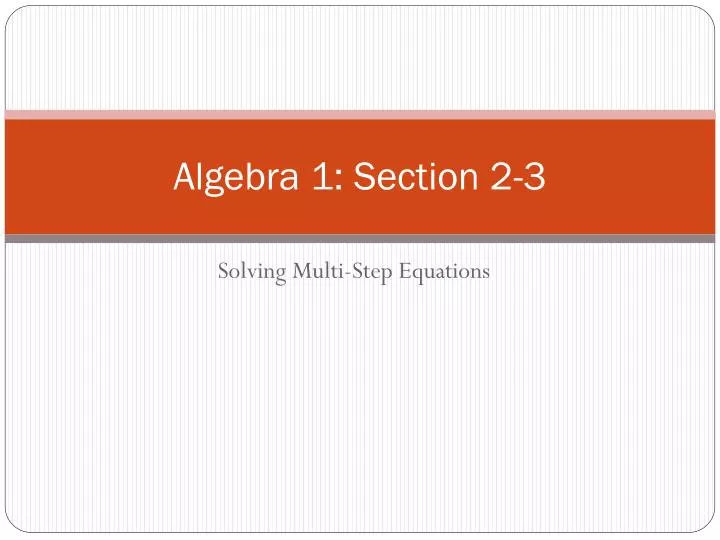 algebra 1 section 2 3 n.