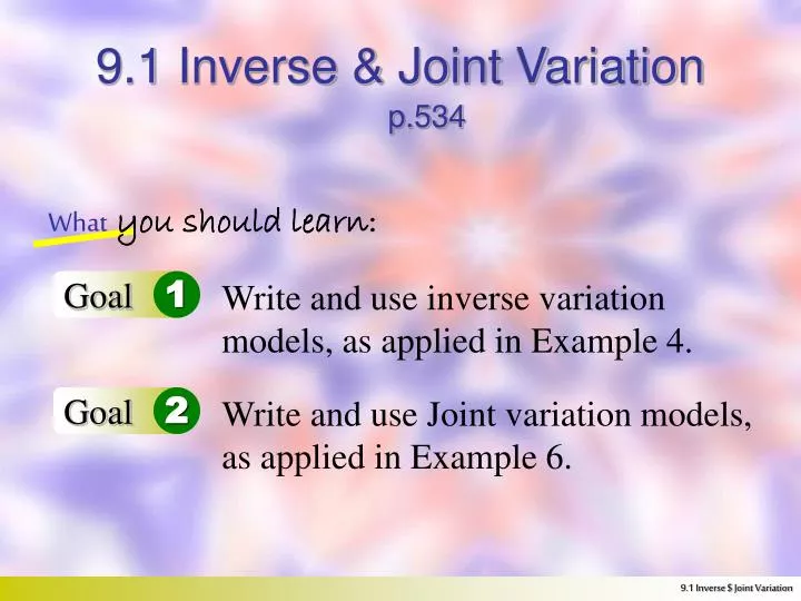 9 1 inverse joint variation n.
