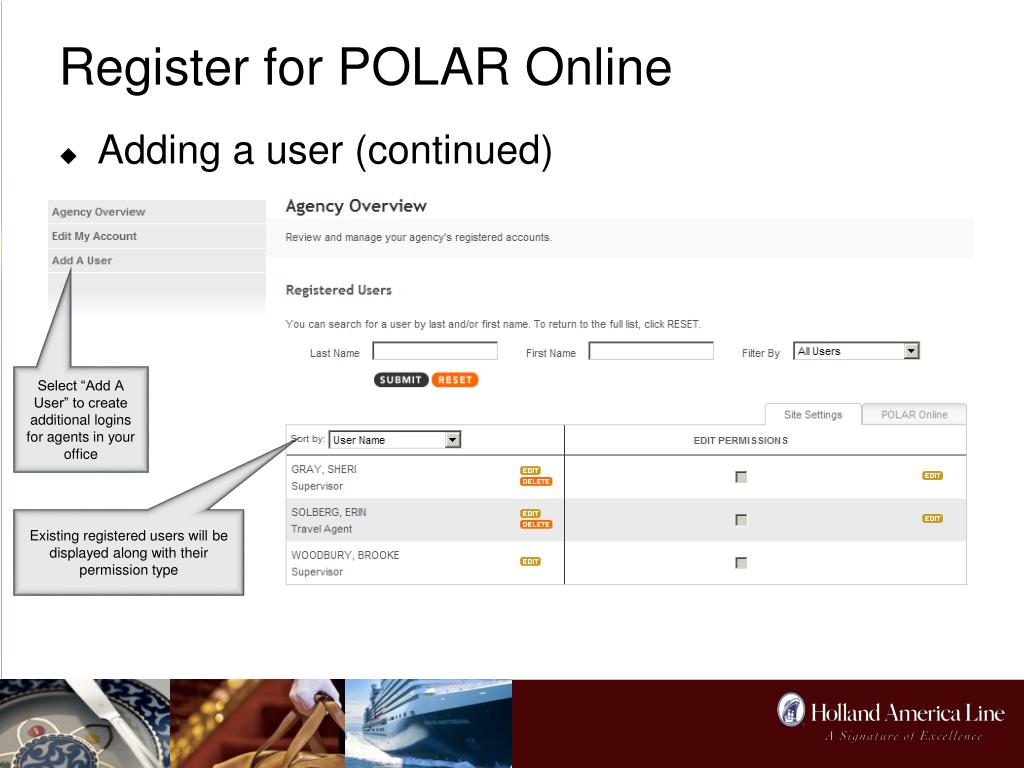 polar online travel agent login