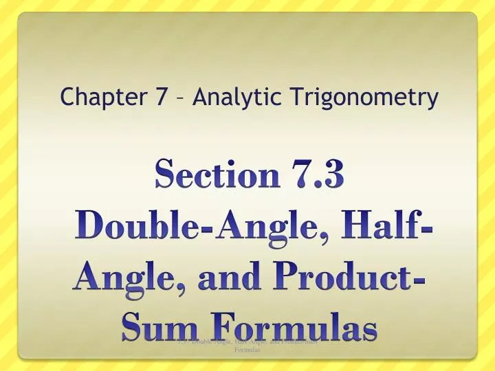 chapter 7 analytic trigonometry n.