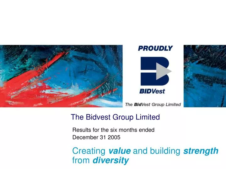 the bidvest group limited n.