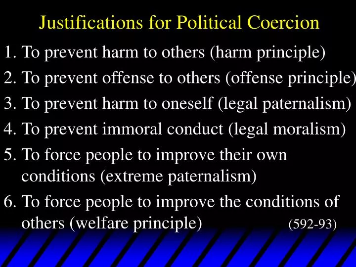 justifications for political coercion n.