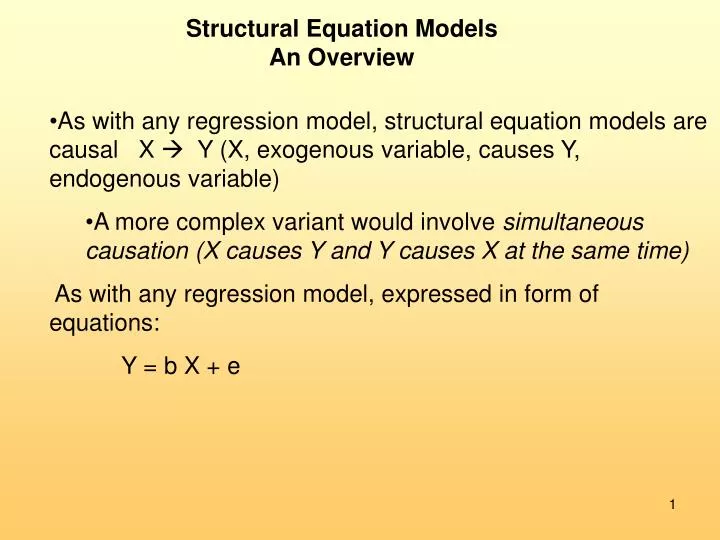 structural equation models an overview n.