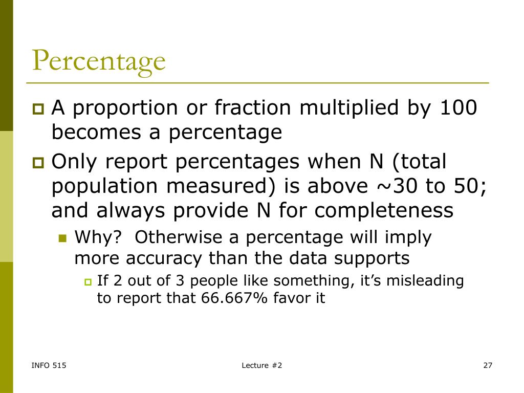 what is percentage analysis in research