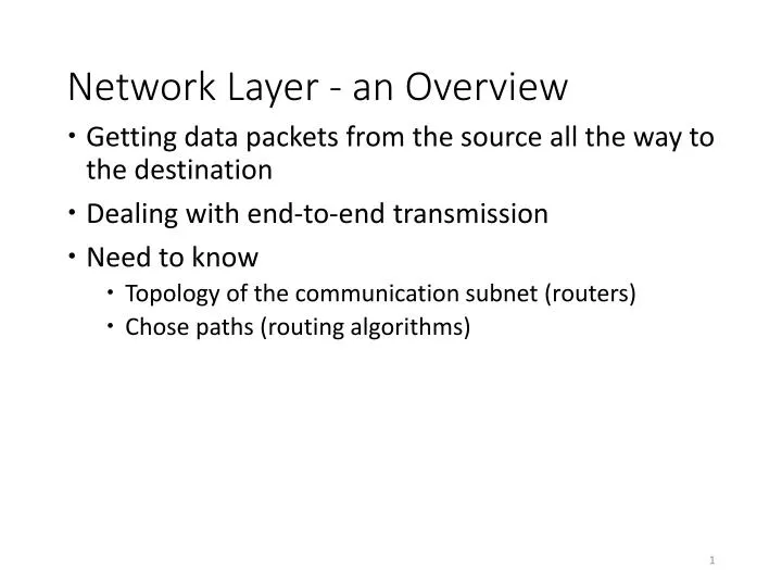 PPT Network Layer an Overview PowerPoint Presentation, free