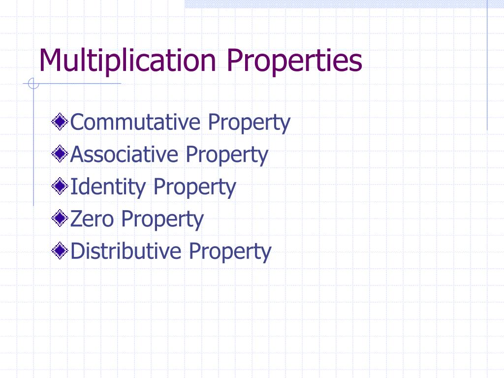 Ppt multiplication properties powerpoint presentation free download