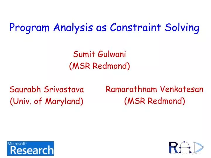 program analysis as constraint solving n.