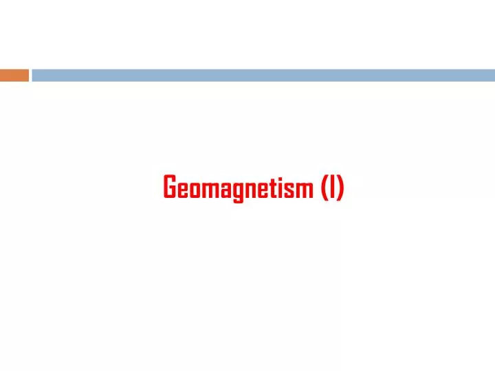 geomagnetism i n.