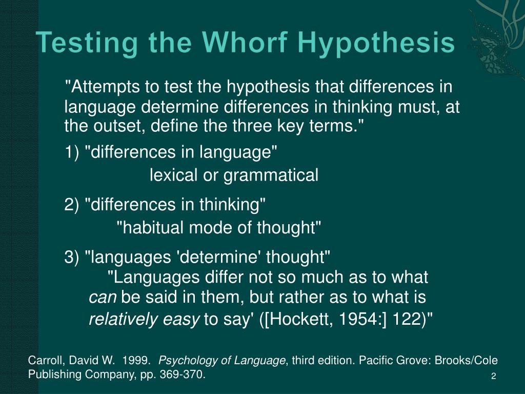 whorfian hypothesis psychology