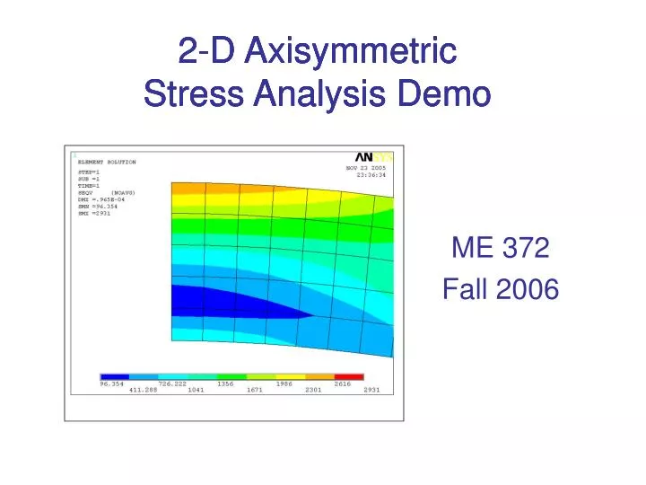 2 d axisymmetric stress analysis demo n.